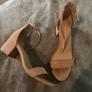 Merona women’s nude sandal strap block heels
